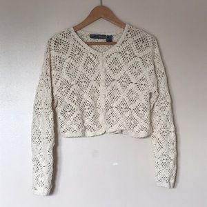 Liz Wear Crochet Knit Cardigan